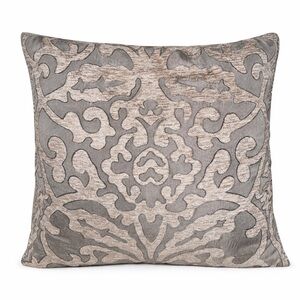 Elegant Gray and Tan Decorative Pillow 18x18